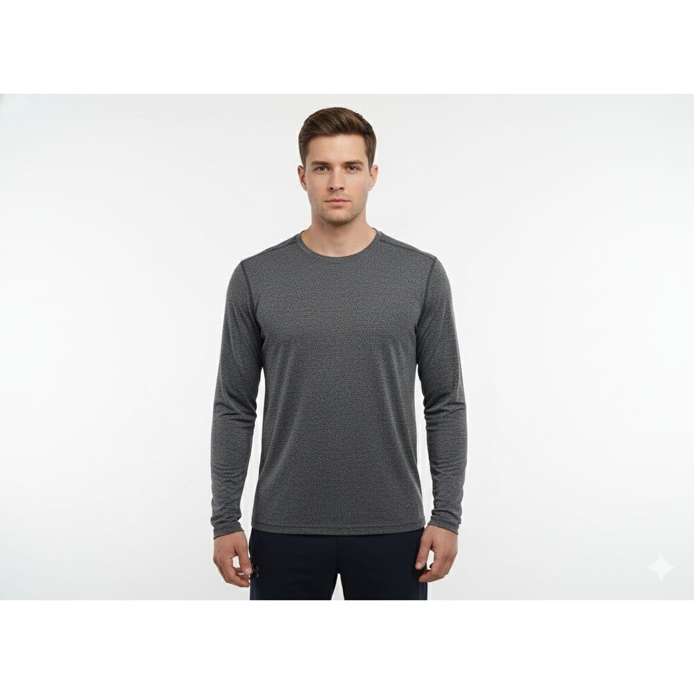 Under Armour Gray Threadborne Long‎ Sleeve Shirt Loose 2XL Gym Performance EUC